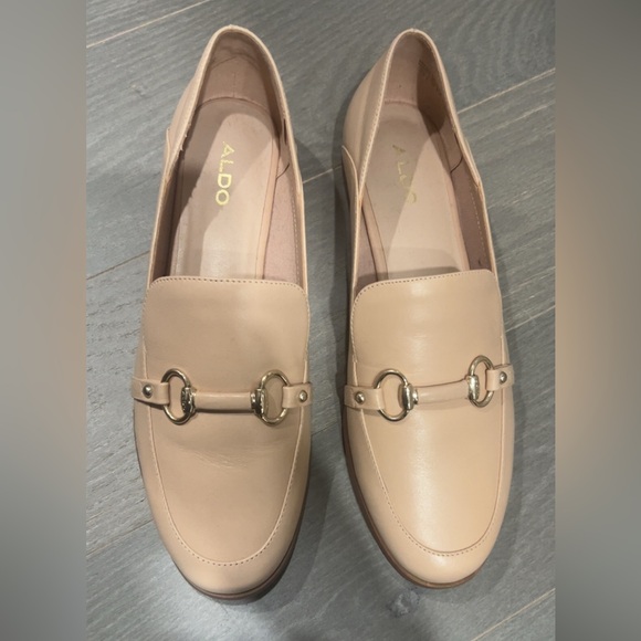 Aldo Shoes - New Aldo Women's Beige Loafers with Gold Accents